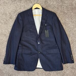 Todd Snyder Blue White Pin Stripe Blazer Size 38 Short NWOT Interior Flaw USA